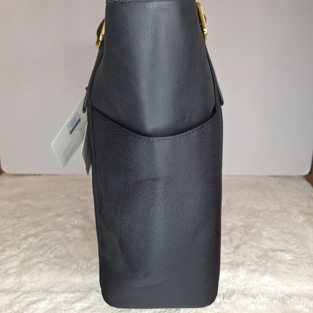 NEW Large Dell Laptop Ladies Tote, Black, NWT, Purple Interior